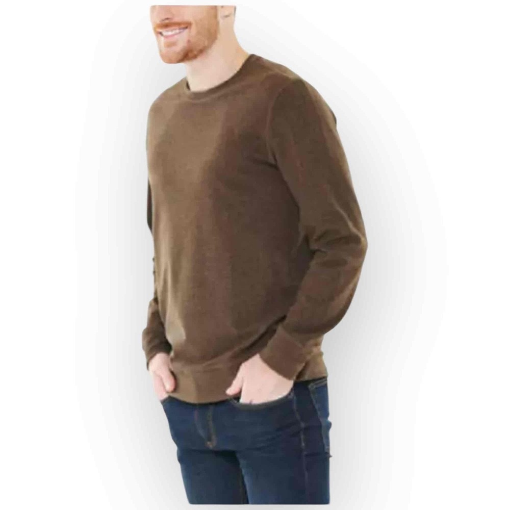 NWT Boston Traders Mens Brown Coffee Bean Ribbed Knit Crew Neck Sweater XXL